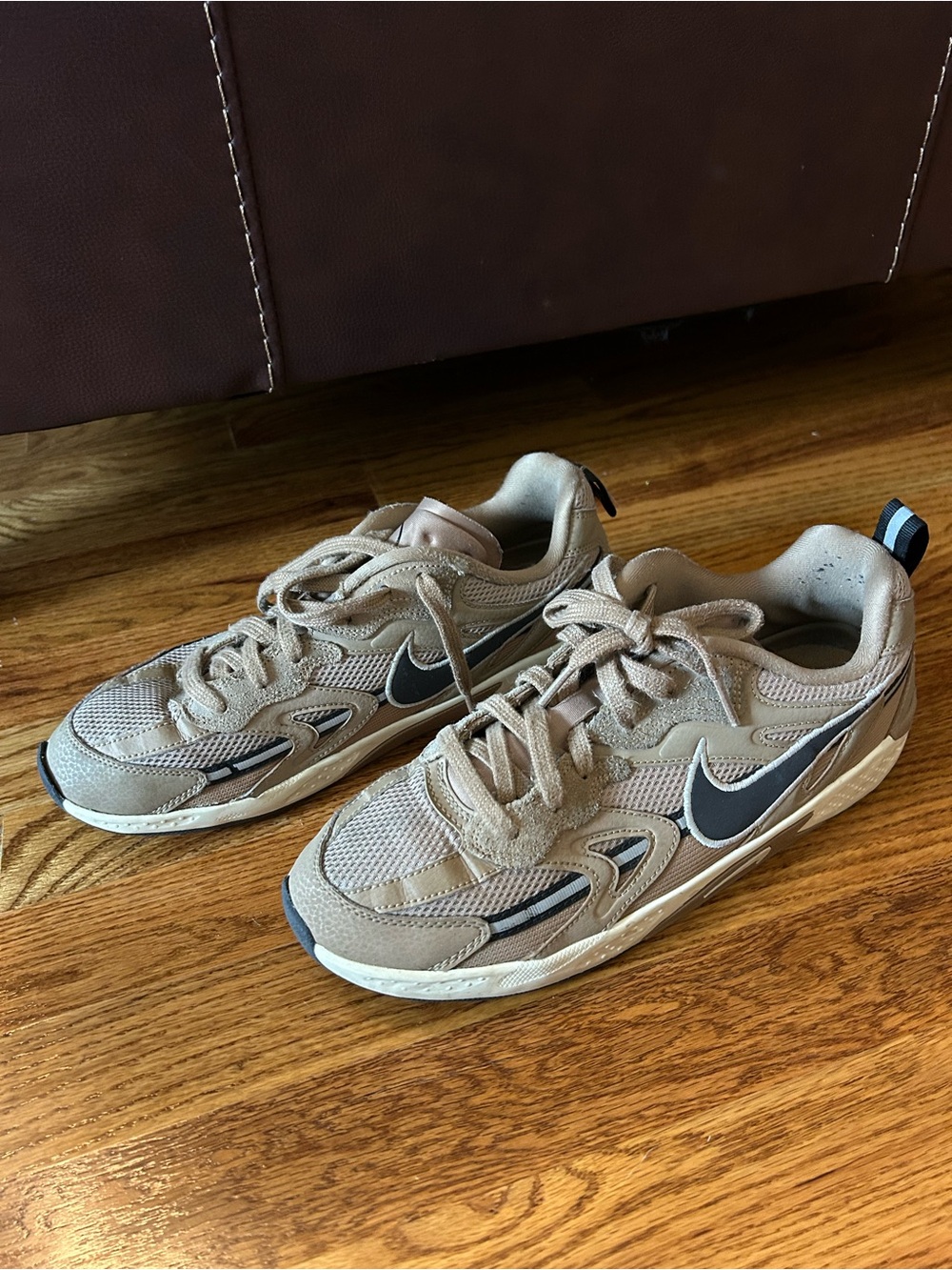 Nike Jam Dark Driftwood Beige Sneakers with Black Swoosh